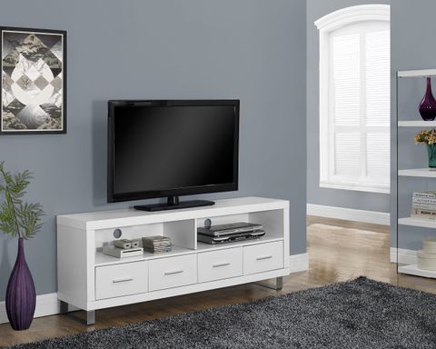 Monarch Specialties Tv Stand - 60"L / White With 4 Drawers throughout Unveiling the Casey TV Stand The Perfect Blend of Style and Storage