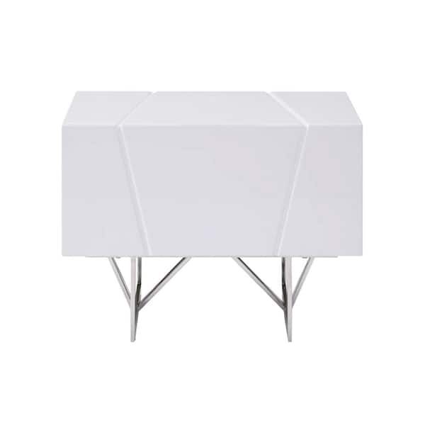 Mr Modrest Chrysler Modern White 1 Drawer 26 In. W Nightstand 75856 ... inside Design Features That Make Modrest Chrysler Modern White Dresser Stand Out