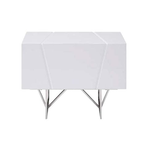 Mr Modrest Chrysler Modern White 1 Drawer 26 In. W Nightstand 75856 ... inside Design Features That Make Modrest Chrysler Modern White Dresser Stand Out