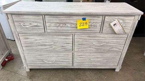New 7 Drawer Dresser - White Wash - Earl's Auction Company with Hikaru Dresser, White Wash