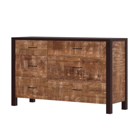 New Orleans Rustic Solid Mango Wood 6 Drawer Double Dresser intended for Spectrum 6-Drawer Solid Mango Wood Dresser, Smoke Gray, Gun Metal Finished Legs