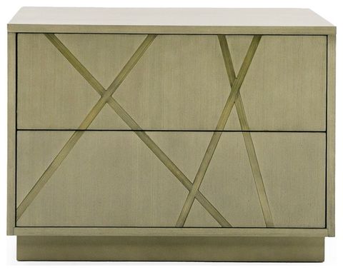 Nixa Modern Wide Birch, Brushed Bronze Nightstand - Transitional ... for Nixa Modern Wide Birch, Brushed Bronze Dresser