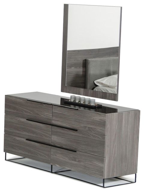 Nova Domus Enzo Italian Modern Gray Oak Mirror - Transitional - Wall ... with Modern Living Spaces and the Role of Statement Furniture Pieces