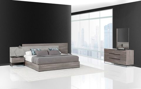 Nova Domus Enzo Italian Modern Gray Walnut And Fabric Bed, Queen ... intended for Modern Living Spaces and the Role of Statement Furniture Pieces