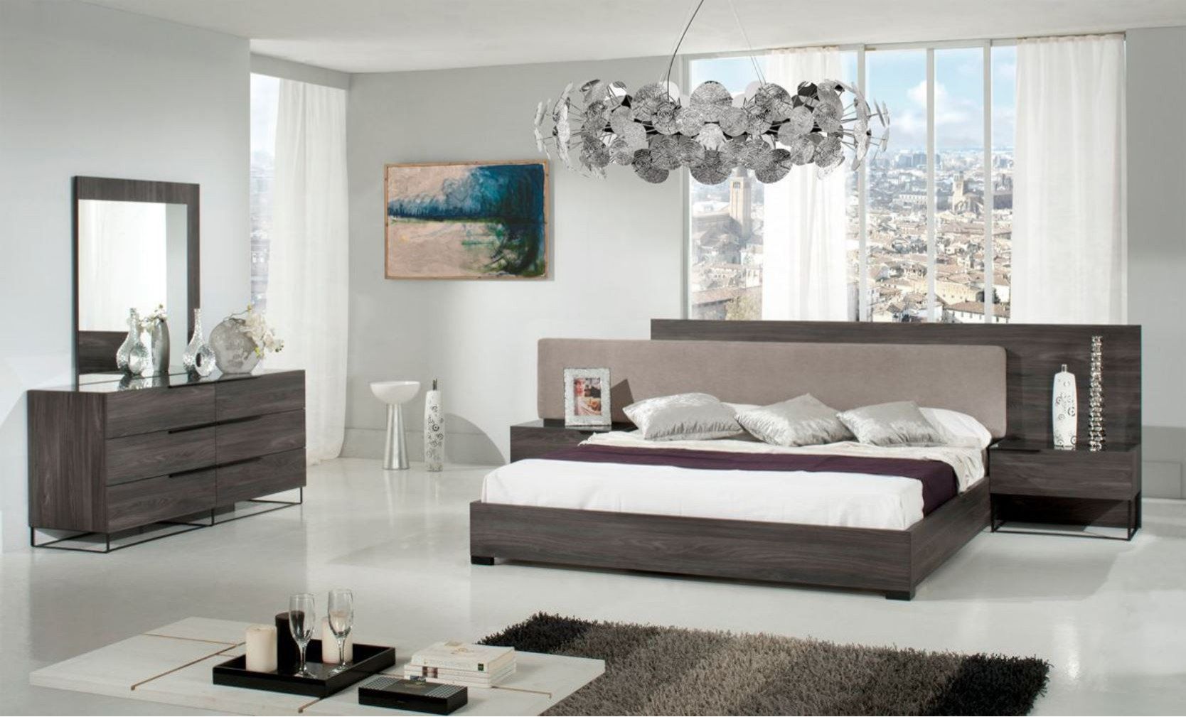Nova Domus Enzo Italian Modern Gray Walnut And Fabric Bed, Queen ... with regard to Nova Domus Enzo Italian Modern Gray Walnut Dresser