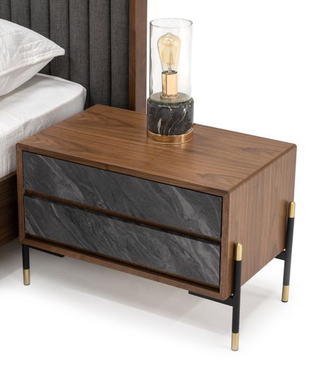 Nova Domus Metcalf Mid-Century Walnut And Gray Bedroom Set, Queen ... within Nova Domus Metcalf Mid-Century Walnut And Gray Dresser