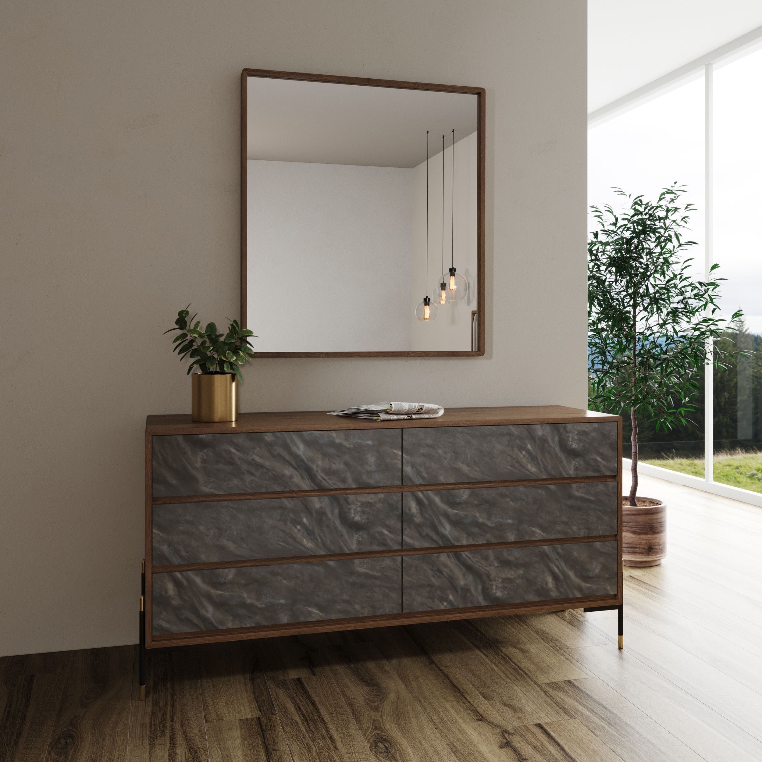 Nova Domus Metcalf - Mid-Century Walnut &amp; Grey Bedroom Set | Atlas ... in Unpacking the Nova Domus Metcalf Dresser A Deep Dive