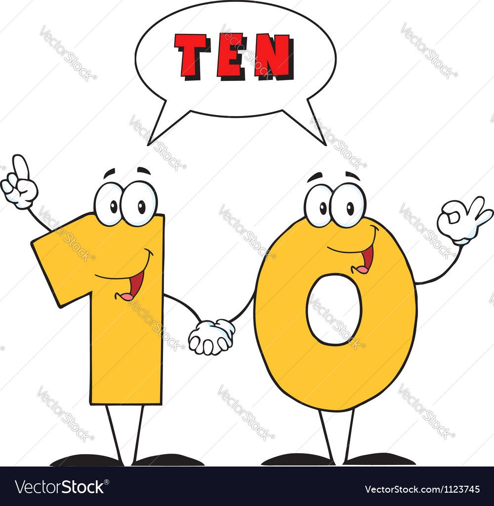 Number Ten And Text Royalty Free Vector Image - Vectorstock with