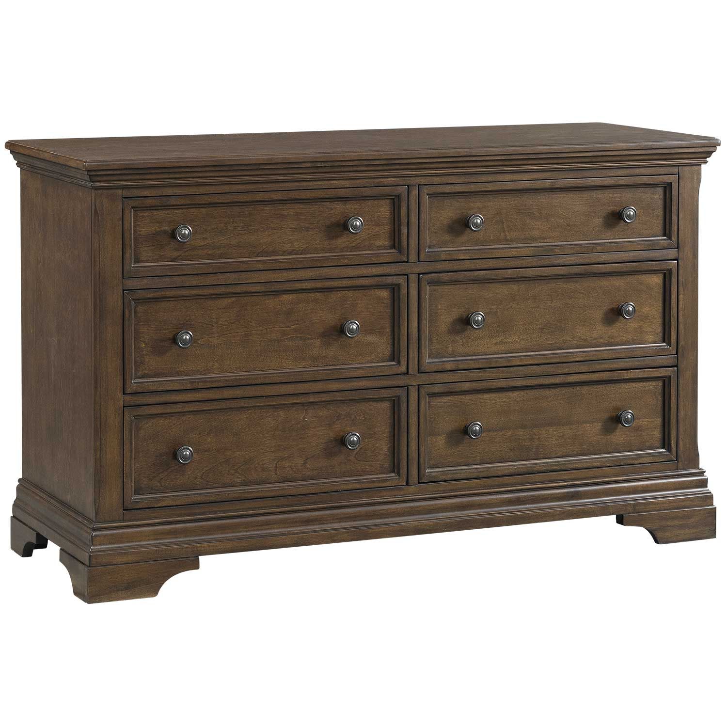 Olivia Dark Wood 6 Drawer Dresser | D2208 | Afw.com with regard to Alpine Furniture Lorraine Wood 6 Drawer Dresser In Dark Gray
