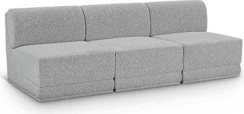 Ollie Boucle Fabric 3 Seater Modular Sofa In Grey By Meridian ... in The Enduring Charm of the Jasmine 3-Seater Sofa in Cloud Gray