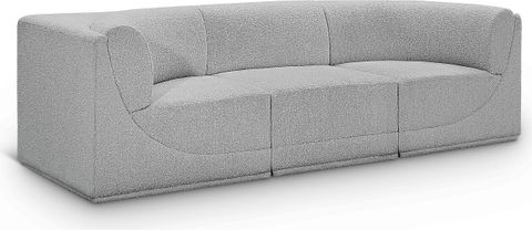 Ollie Boucle Fabric 3 Seater Modular Sofa With Arm Support In Grey By ... within The Enduring Charm of the Jasmine 3-Seater Sofa in Cloud Gray