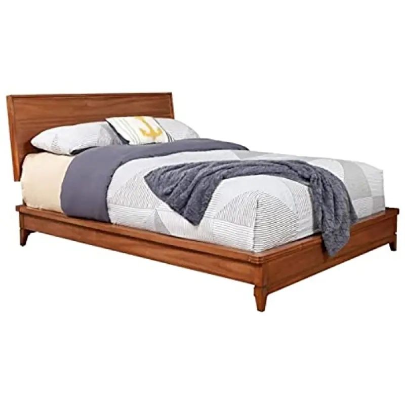Origins By Alpine Nova Standard King Platform Bed In Honey Maple (Brown ... in Origins By Alpine Nova Tv Console In Honey Maple (Brown)