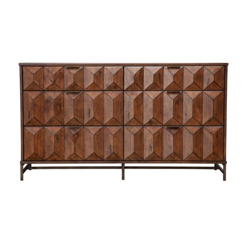 Origins By Alpine Trig 6-Drawer Dresser, Antique Brown With Bronze ... for How vintage storage pieces define home aesthetics