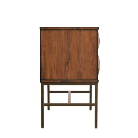 Origins By Alpine Trig Wood 2 Drawer Nightstand In Antique Brown ... pertaining to Origins By Alpine Trig Wood 5 Drawer Chest In Antique Brown