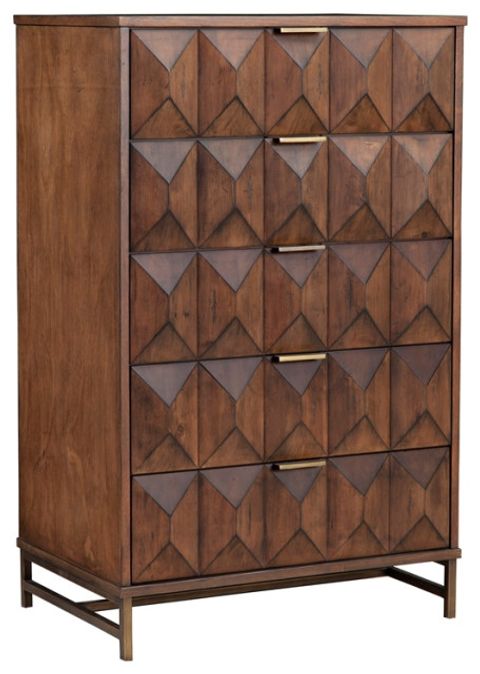 Origins By Alpine Trig Wood 5 Drawer Chest In Antique Brown ... regarding The Artisan Craftsmanship Behind Handcrafted Wooden Chests