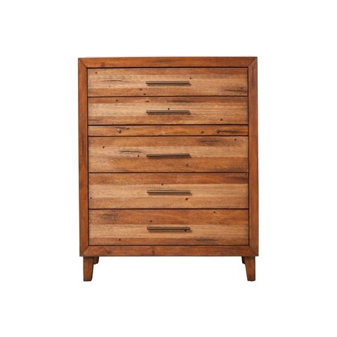 Origins By Alpine Trinidad 5 Drawer Multifunction Chest In Toffee ... pertaining to Origins By Alpine Trig Wood 5 Drawer Chest In Antique Brown