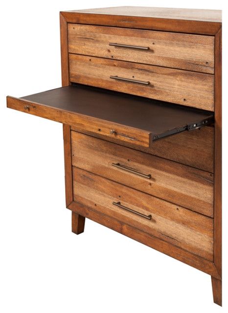 Origins By Alpine Trinidad 5 Drawer Multifunction Chest In Toffee ... regarding Origins By Alpine Trinidad 5 Drawer Multifunction Chest In Toffee (Brown)