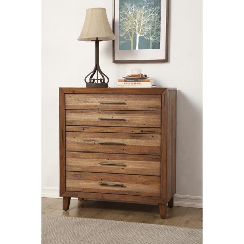 Origins By Alpine Trinidad Tall Dresser, Solid Wood 5-Drawer ... within The Artisan Craftsmanship Behind Handcrafted Wooden Chests