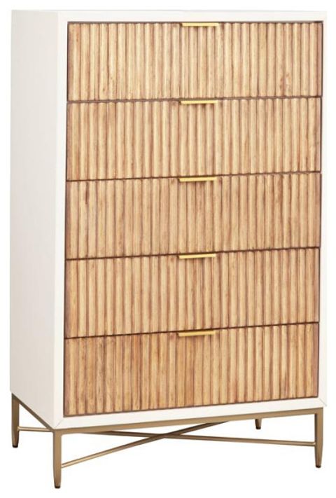 Origins By Alpine Wood 5 Drawer Larsen Chest In White - Contemporary ... inside The Artisan Craftsmanship Behind Handcrafted Wooden Chests