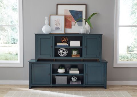 Outlaw 68" Tv Entertainment Console In Navy Blue - Transitional ... regarding Sleek Design Meets Functionality The Outlaw 80" Entertainment Console