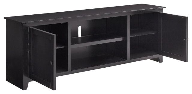 Outlaw 80&quot; Tv Entertainment Console In Black - Transitional ... for Sleek Design Meets Functionality The Outlaw 80&quot; Entertainment Console