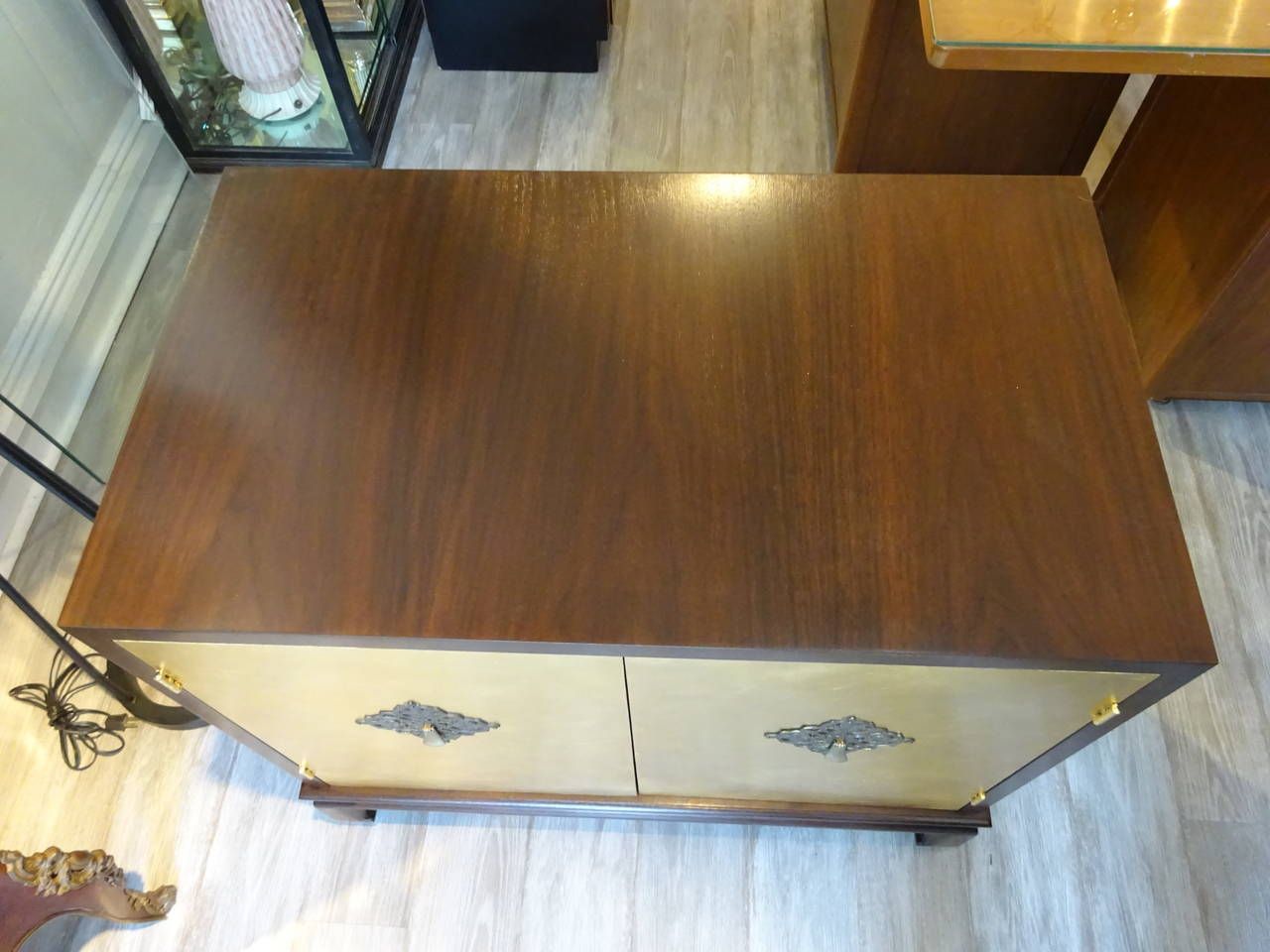 Pair Of John Stuart Gold Leaf Cabinets For Sale At 1Stdibs regarding Gold Leaf Eight Drawer Cabinet