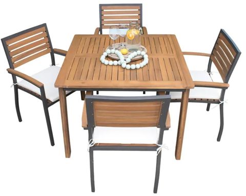 Panama Jack Boca Grande 5-Piece Square Dining Set By Mine | Furniture.com throughout Boca Grande 5-Piece Entertainment Set