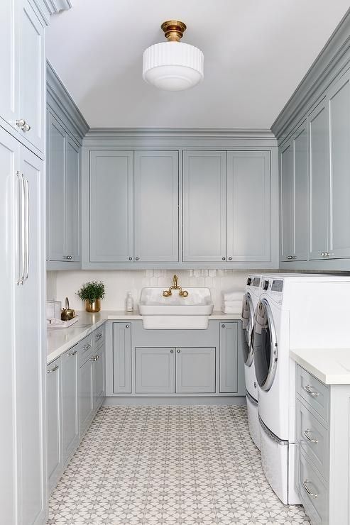 Patterned Cement Tile - A Charming (And Still Hot!) Trend | Blue ... with Trending: Top 10 Popular Laundry Room Photos In Summer 2018