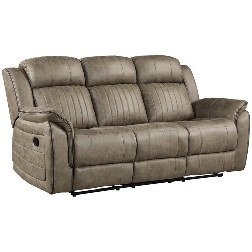 Pemberly Row 20.5&quot; Modern Microfiber Upholstered Reclining Sofa In ... in A Deep Dive into the Traditional Microfiber Sofa Design by Pemberly Row