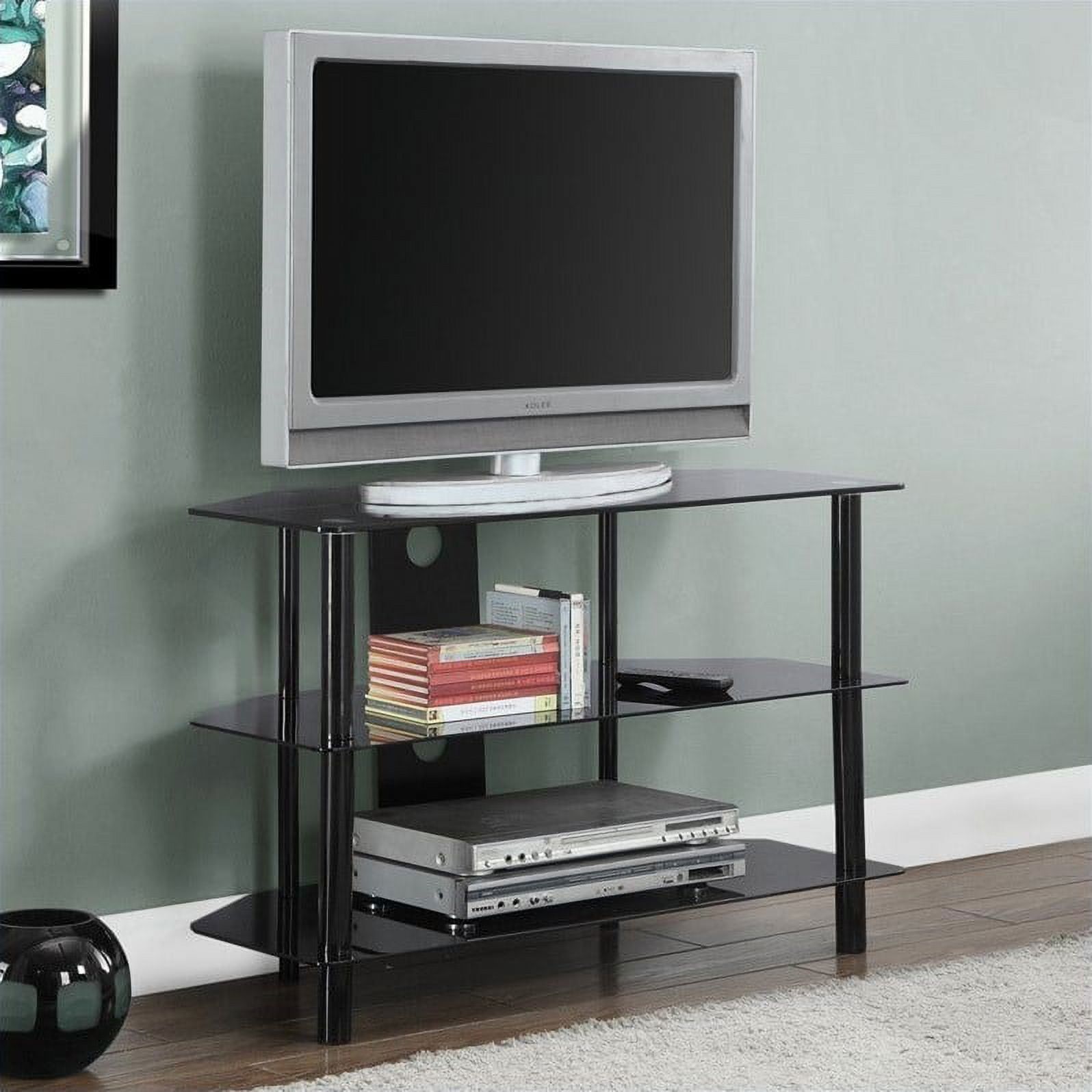 Pemberly Row 36&quot; Tv Stand In Black With Tempered Glass - Walmart.com regarding Beyond Aesthetics The Functional Brilliance of the Pemberly Row Black TV Stand