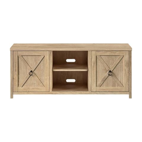 Pemberly Row 58" Modern Farmhouse Wood Double Sliding Door Tv Stand In ... with Building Your Dream Media Center with Quality Wood Construction