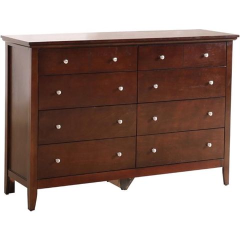 Pemberly Row Contemporary Wood Veneers 8 Drawer Dresser In Cappuccino ... throughout Choosing the right six drawer dresser with walnut wood veneer for your home