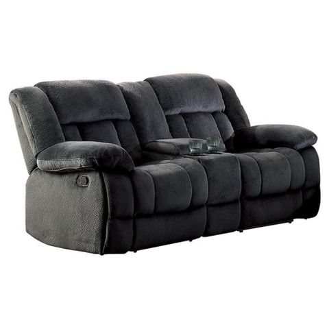 Pemberly Row Traditional Microfiber Double Glider Reclining Loveseat In ... for Pemberly Row 20.5" Traditional Microfiber Double Glider Reclining Sofa In Brown