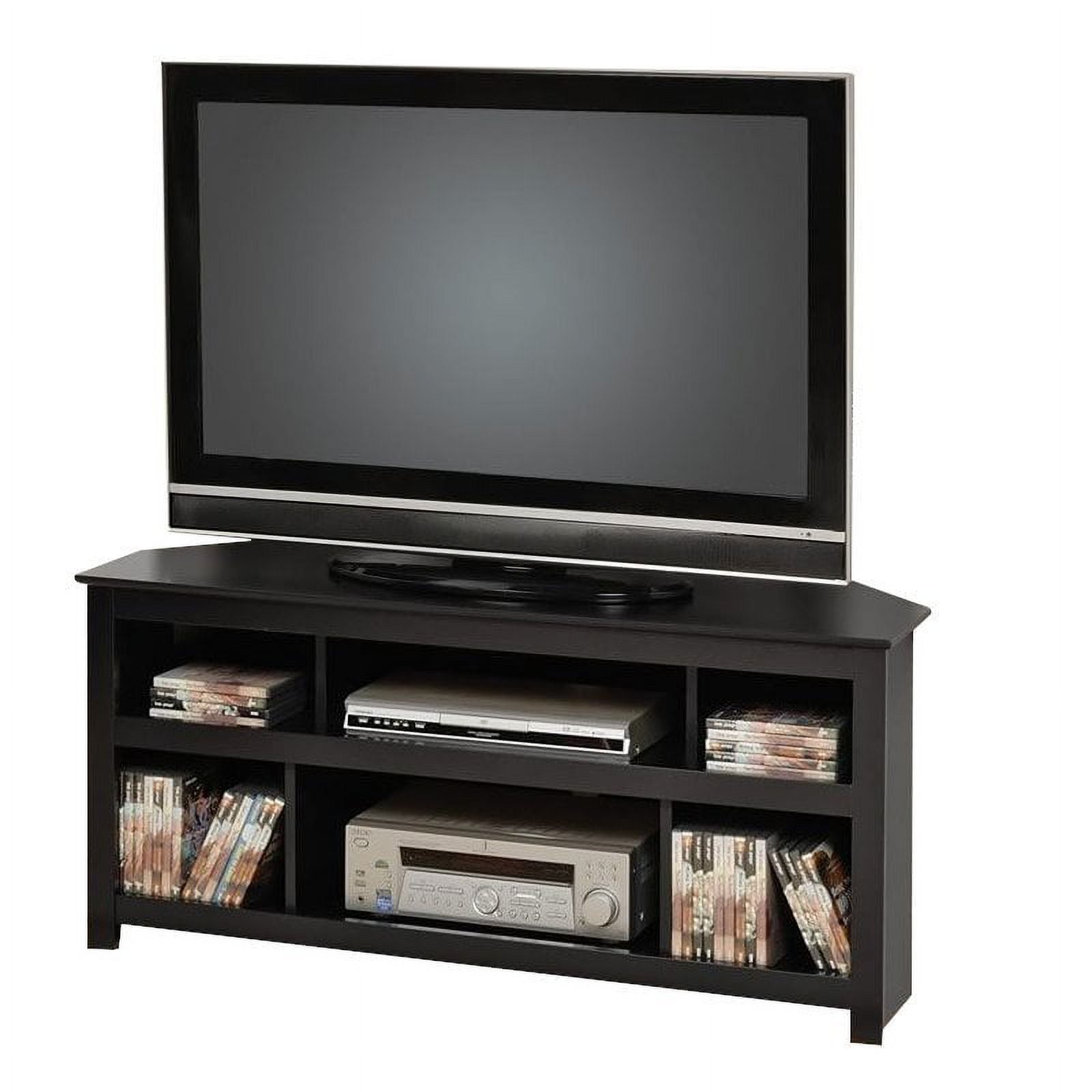Pemberly Row Transitional Wood Corner Tv Stand For Tvs Up To 48&quot; In ... in Pemberly Row Transitional Wood Tv Stand For Tvs Up To 60&quot; In Black