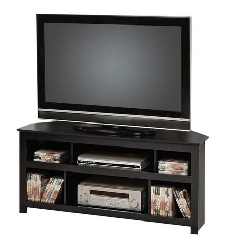 Pemberly Row Transitional Wood Corner Tv Stand For Tvs Up To 48" In ... in Pemberly Row Transitional Wood Tv Stand For Tvs Up To 60" In Black