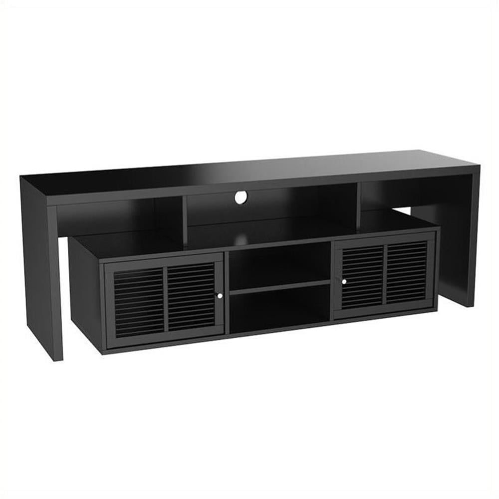 Pemberly Row Transitional Wood Tv Stand For Tvs Up To 59&quot; In Black ... pertaining to Pemberly Row Transitional Wood Tv Stand For Tvs Up To 60&quot; In Black