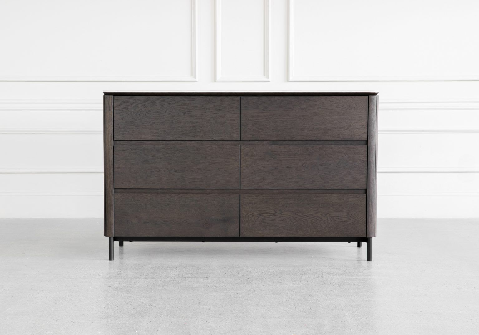Phoenix 6-Drawer Brown Oak Double Dresser | Scandesigns Furniture pertaining to Duarte Dresser, Ash Brown