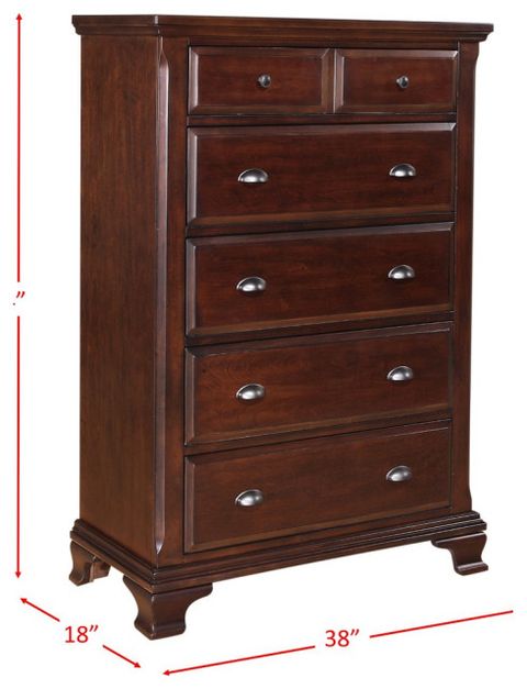 Picket House Furnishings Brinley 5 Drawer Chest In Cherry - Traditional ... intended for Picket House Furnishings Harrison 4-Drawer Chest