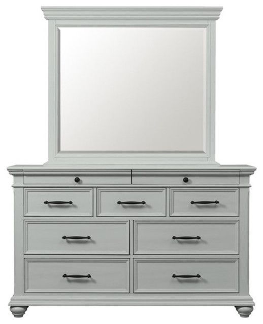 Picket House Furnishings Brooks 9-Drawer Dresser With Mirror In Gray ... regarding Picket House Furnishings Brooks 6-Drawer Chest In Grey