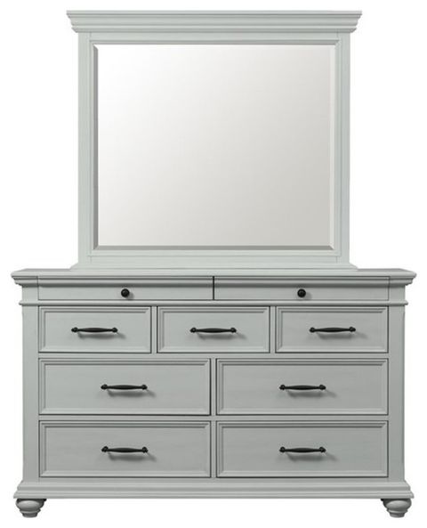 Picket House Furnishings Brooks 9-Drawer Dresser With Mirror In Gray ... regarding Picket House Furnishings Brooks 6-Drawer Chest In Grey