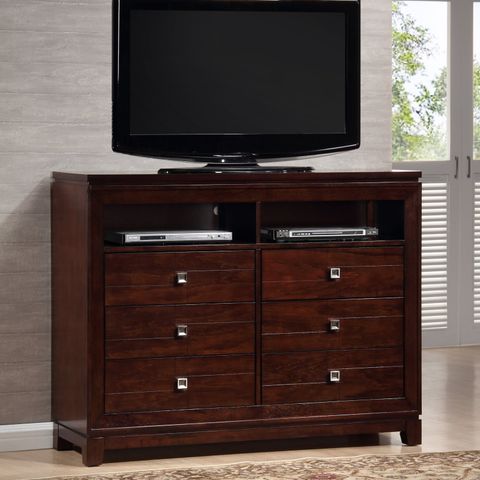 Picket House Furnishings London 6 Drawer Media Chest - Warm Cherry ... inside Beyond the Basics Caring for Your Picket House Furnishings Harrison 4-Drawer Chest