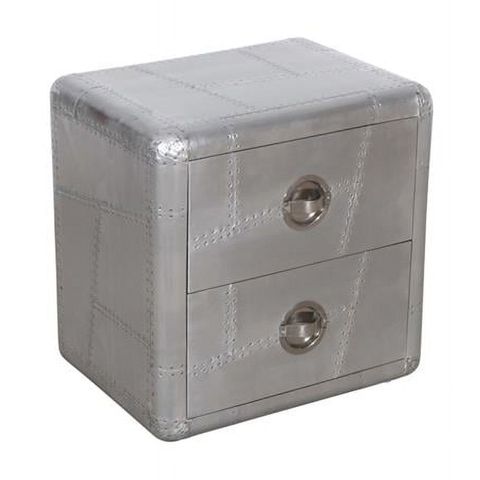 Pilot 2-Drawer Nightstand, Silver Aluminum Cladding, Exposed Screws ... with regard to Understanding the craftsmanship behind modern furniture design