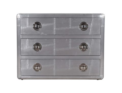 Pilot 3-Drawer Chest With Silver Aluminum Cladding And Exposed Steel ... in Understanding the craftsmanship behind modern furniture design