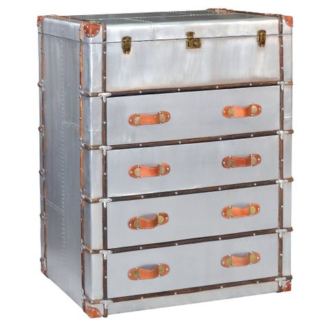 Pilot 4-Drawer Chest Lift Top & Leather Accents Solid Wood W/ Aluminum ... inside Understanding the craftsmanship behind modern furniture design
