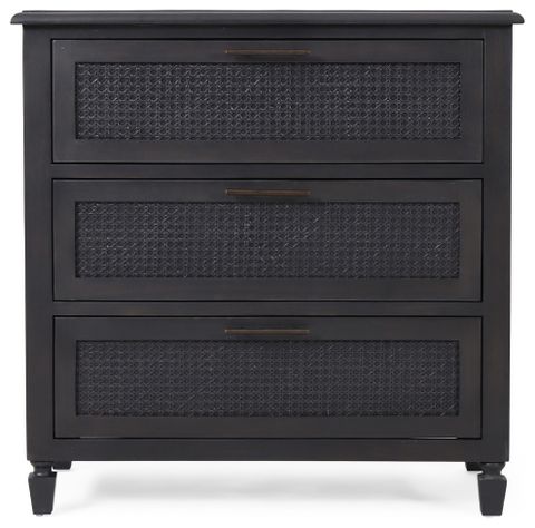 Pollards Rustic Acacia Wood And Cane 3 Drawer Dresser, Dark Gray ... in Styling Tips for Your Pollards Rustic Acacia Wood and Cane 3 Drawer Dresser