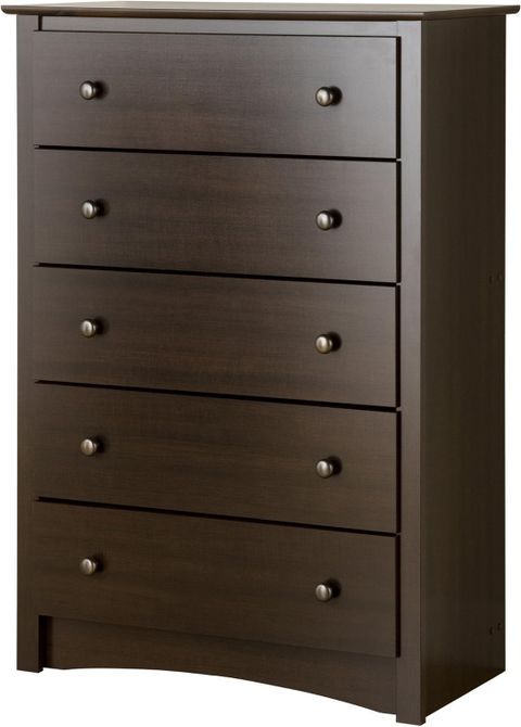 Prepac Fremont 5 Drawer Chest, Espresso Brown + Free Shipping throughout Design Ideas for Incorporating a Chest with 5 Drawers into Espresso Living Spaces