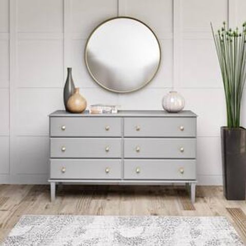 Prepac Milo Mid Century Modern 6-Drawer Drifted Gray/White Dresser 33 ... for Finding the Perfect Mid-Century Dresser A Guide to Drifted Gray and 6 Drawers