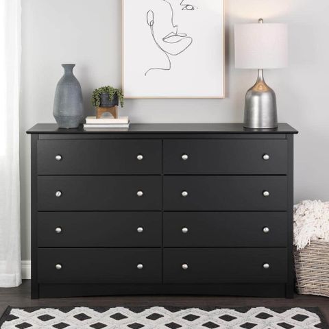 Prepac Sonoma 8-Drawer Black Dresser 36.25 In. H X 59 In. W X 15.75 In ... regarding Choosing the Right 8 Drawer Dresser W66 x D18 x H40 for Your Home Needs