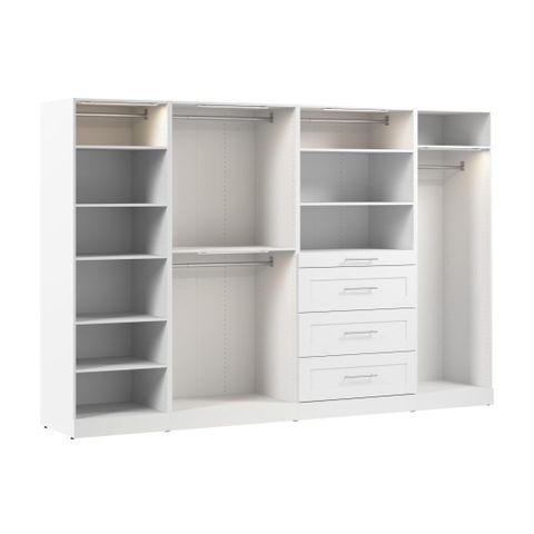 Pur Closet Organizer With Drawers, 36W | Bestar intended for Bestar Pur 3 Drawer Set For Pur 36W Closet Organizer White