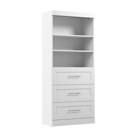 Pur Contemporary Closet System With Drawers, 36W X 19D | Bestar intended for Bestar Pur 3 Drawer Set For Pur 36W Closet Organizer White
